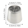 Stainless Steel XL Heart Rose Flower Pattern Russian Icing Tip Qme onesize