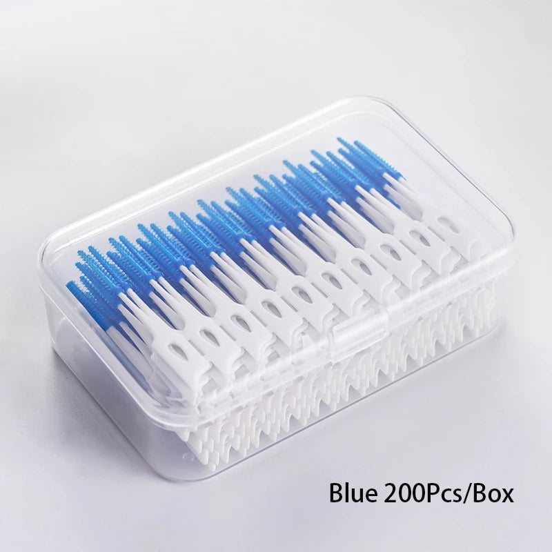 150 Interdental Silicone Brushes Dental Toothpicks Brush Between Qme Blue 200Pcs China Mainland