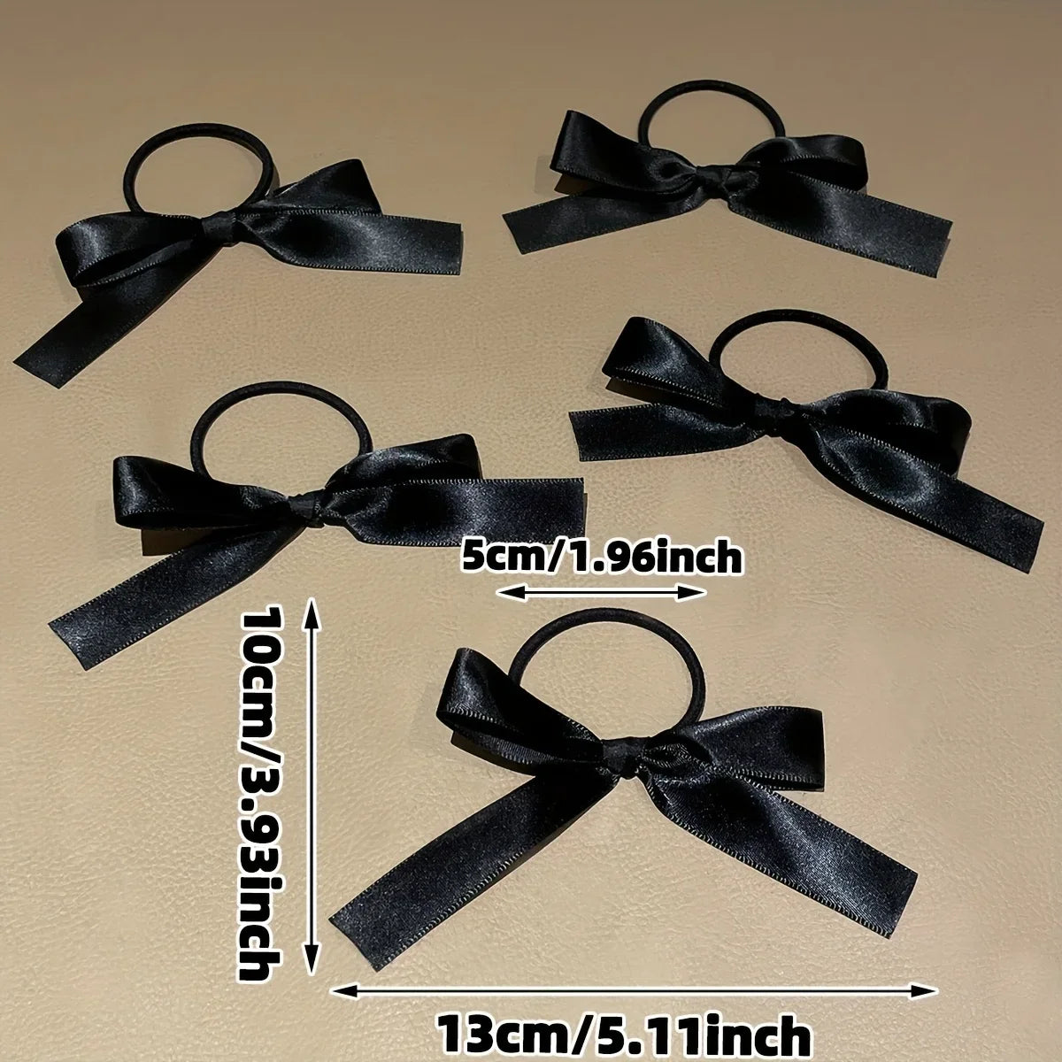 5PCS Women's Style, Fashionable and Cute, Black Bow Hair Tie, Suitable for Daily Use, Recommended Gift Hair Accessories Qme