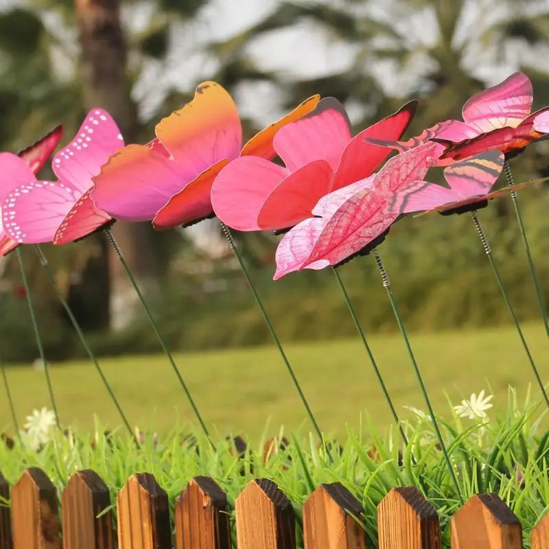 Colorful Butterflies Garden Stake Yard Planter Butterfly Stakes Qme