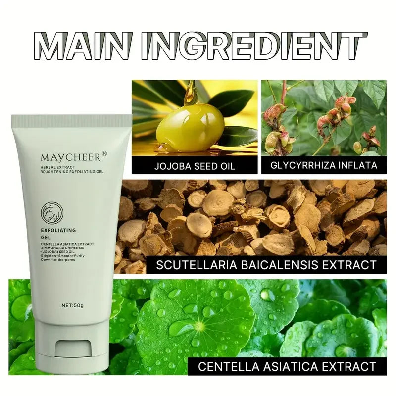 Herbal Extract Exfoliating Gel Cleansing Scrub Facial Deep Pores Qme