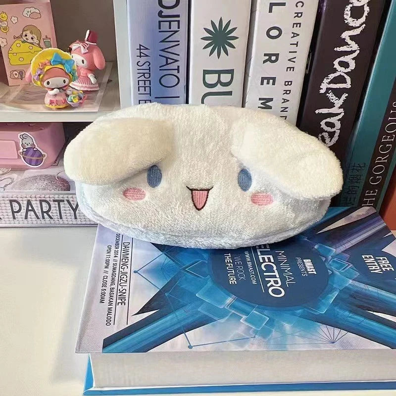 Sanrio KT Cat Plush Pencil Case High-value Cross Cute Bow Cartoon Qme WHITE