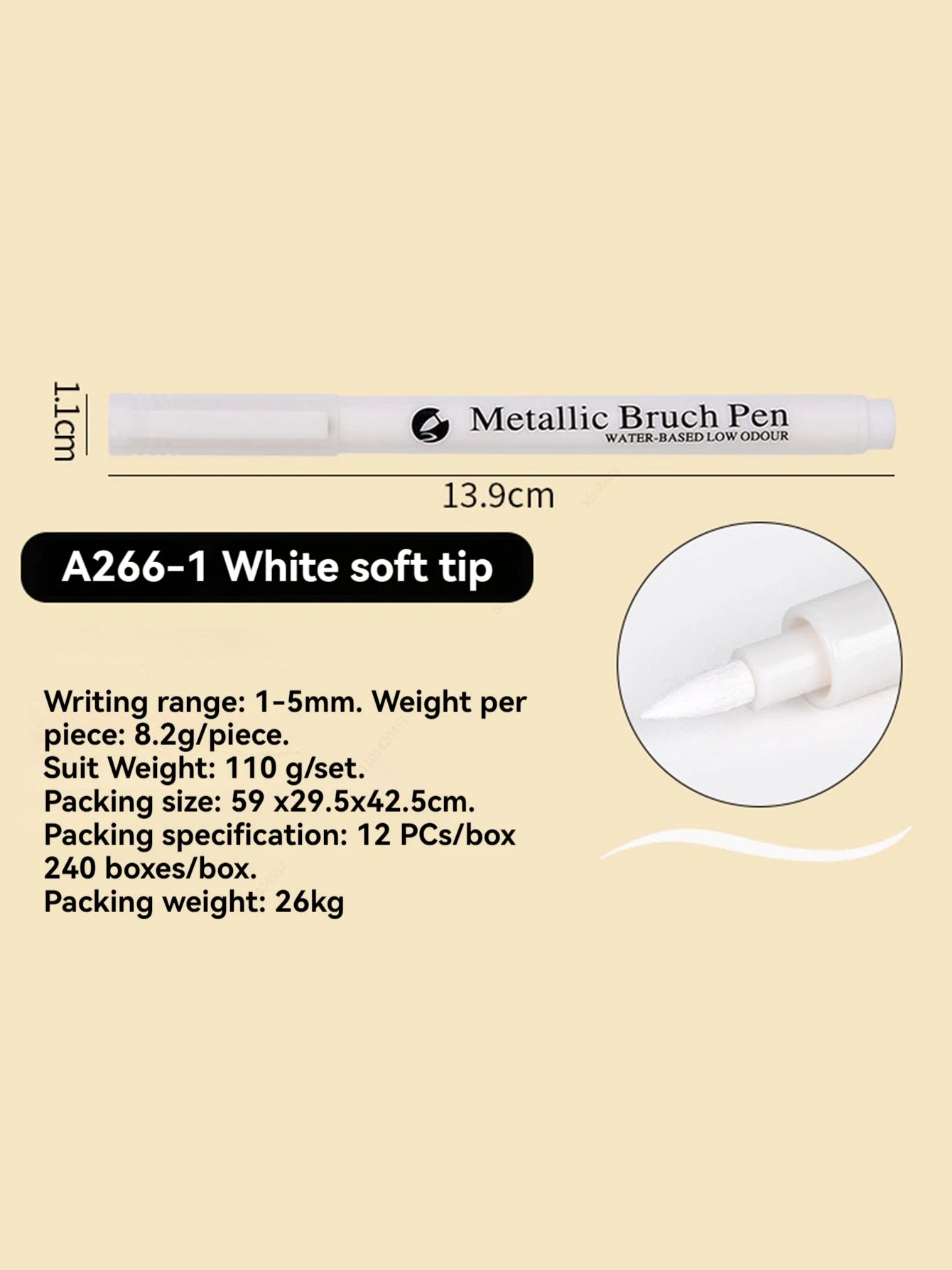 Metallic Marker Pen White/Gold/Silver Waterproof Permanent Paint Marker Pen for Rock,Mug,Ceramic,Glass DIY Painting Supplies Qme