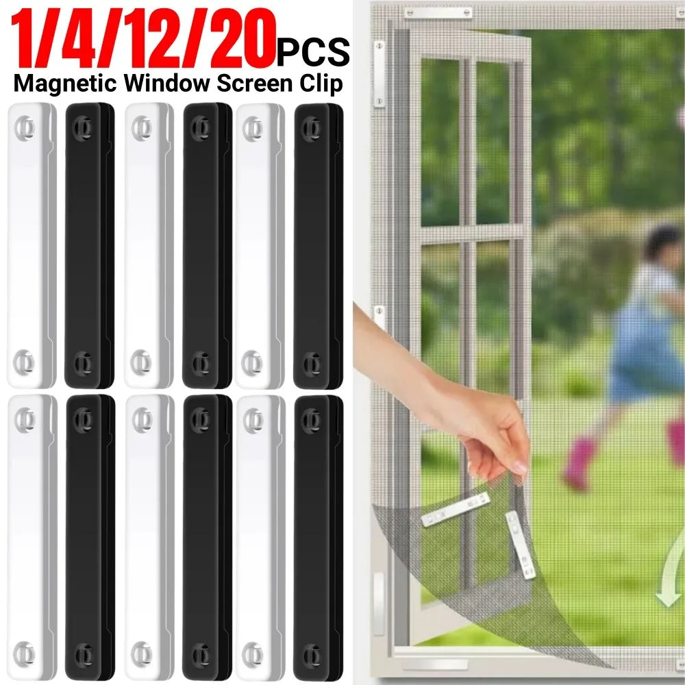 New Magnetic Window Screen Clip Prevention Insect Door Window Screen Netting Fixation Buckle Free-Drilling Installation Clip Qme