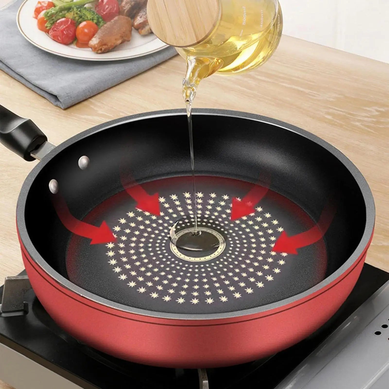 Nonstick Steak Frying Pan Non Sticking Lid Induction Cookers Qme