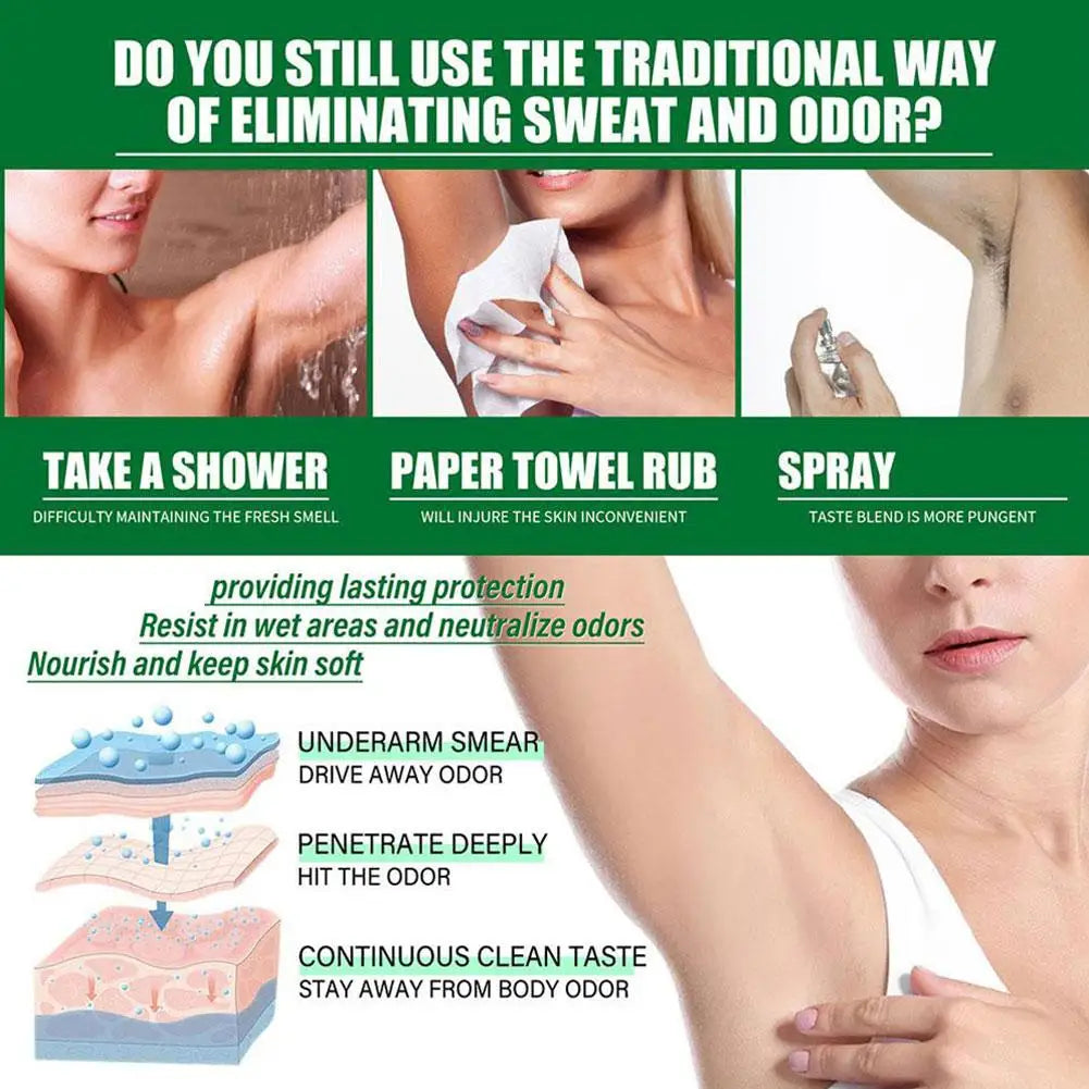 Body Odor Remover Cream Effectively Remove Sweat Refreshing Deodorant Qme