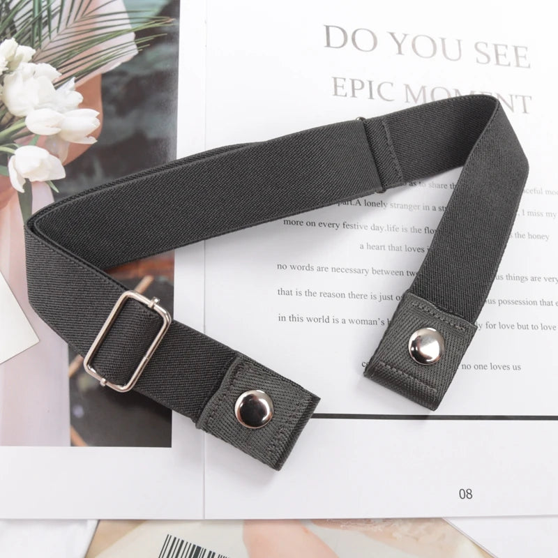Elastic Belt Without Buckle Canvas Women Ladies Jeans Pants Waist