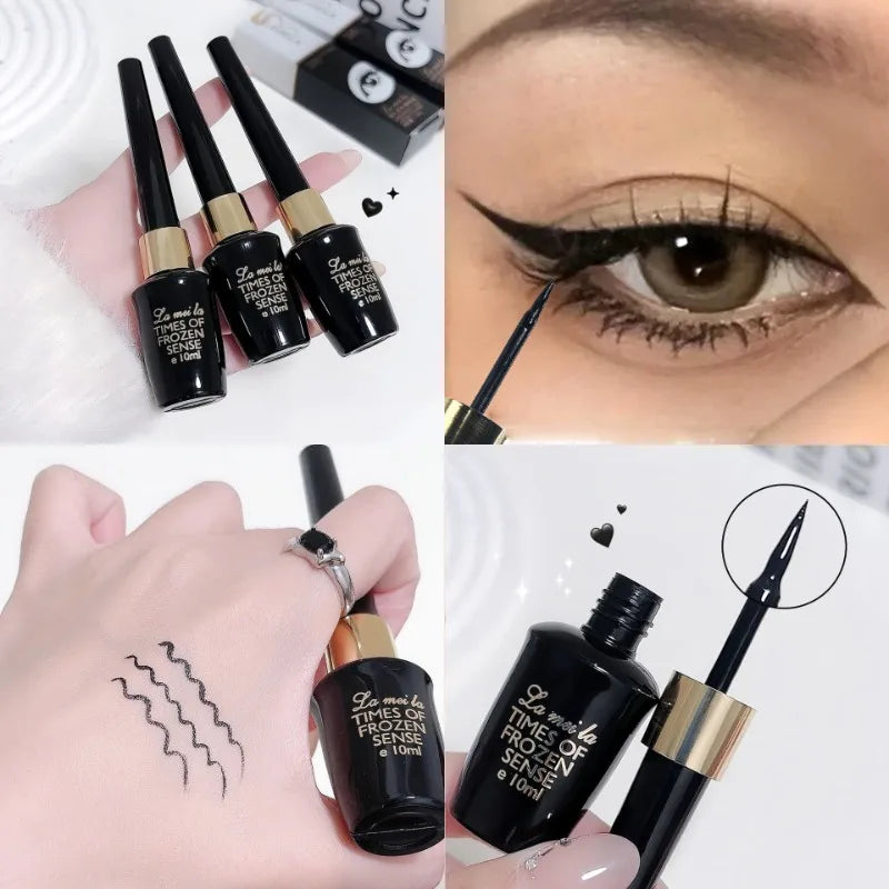 Long-lasting Black Gel Eyeliner Ultra-fine Hard-tipped Waterproof Liquid Eyeliner Pen Quick-Dry Durable Cosmetics Makeup Tool Qme