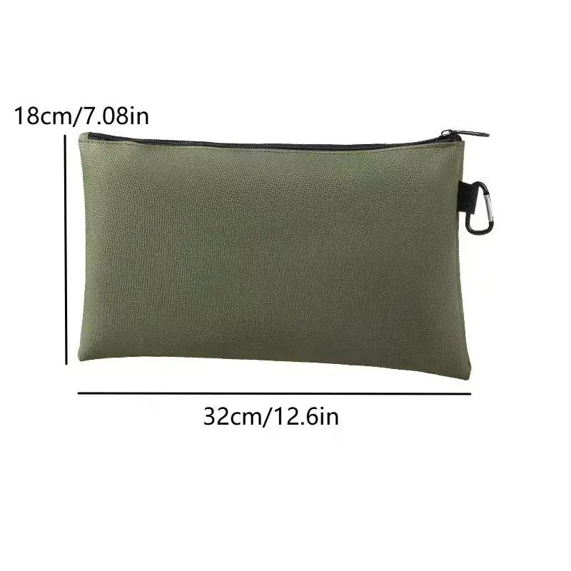 Multipurpose Storage Tool Pouches Premium Tool Bag With Zipper And Carabiner For Camping Woodworking Electrician Gardening Qme
