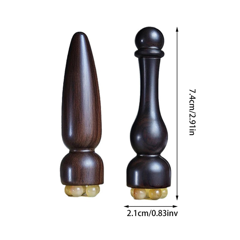 Sandalwood Eye Massage Stick Five Beads Lotus Seedpod Face Tools Gua Qme