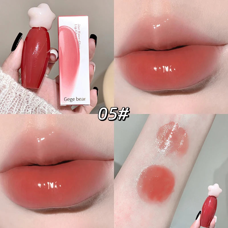 Gege Bear Water Gloss Lip Moisturizing Mirror Colored Long-lasting Qme GX1328-5