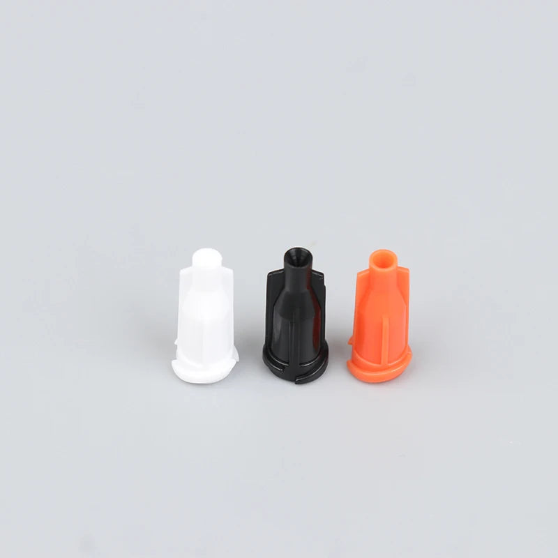 100Pcs Plastic Syringe Tips Caps Injector Dispenser Dispensing Needle Sealing Plug Standard Syringe Stop Caps Supplies Qme
