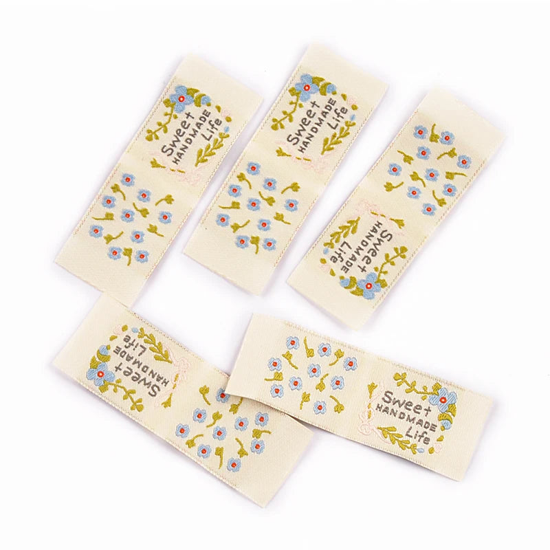 30pcs 20-71mm Mix Exquisite Bow/Flower Pattern Label For DIY Clothing Bag Personality Decoration Accessories Without Gum cp3812 Qme 30pcs 71x25mm