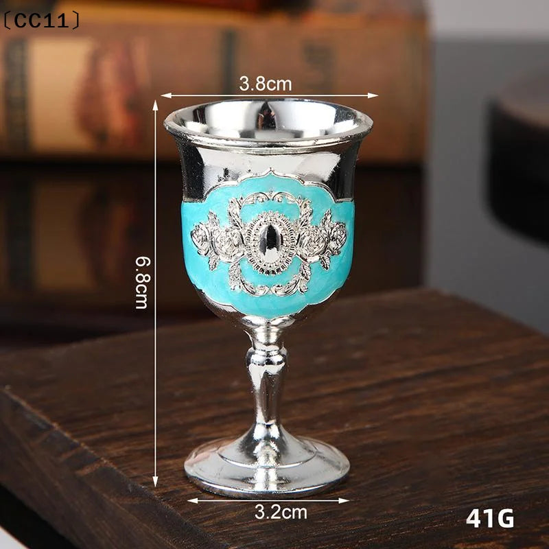 European White Wine Cup Vintage Glass Classic Metal Drinkware Goblet Qme