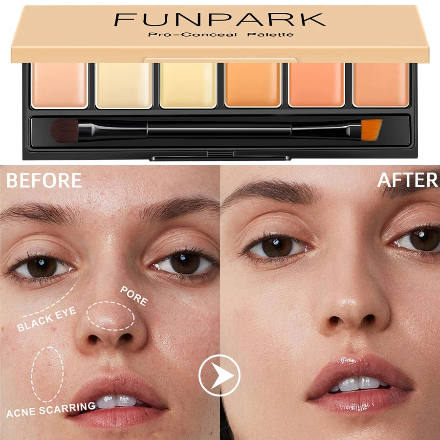 6-color Concealer Blush Palette Cream Matte Highight Contour Makeup Qme