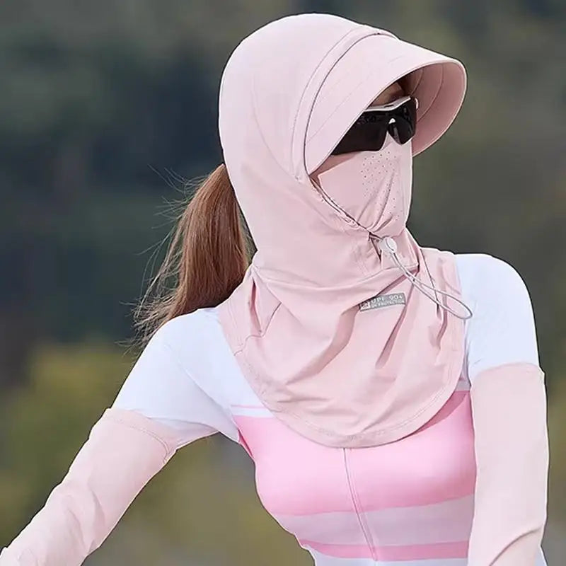 Summer Full-face Sun Hat Women Protection UV Outdoor Cycling Neck Qme