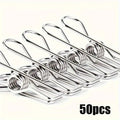 Stainless Steel Small Clothes Clip, Durable Clothes Nail, Multifunctional Metal Wire, Practical Clip Suitable for Kitch Qme 50pcs