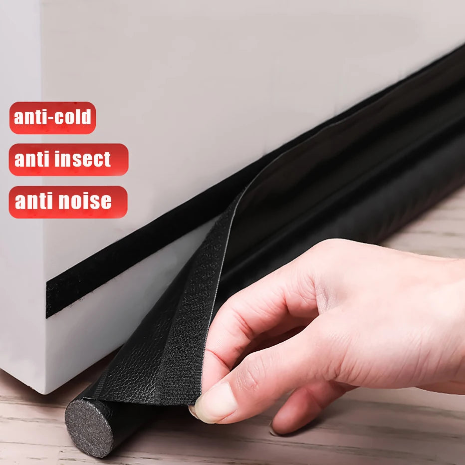 Adjustable Door Bottom Seal Strip Weatherstrip Under Door Draft Stopper Anti-Cold One Side Gap Blocker Foam Weather Strip Qme