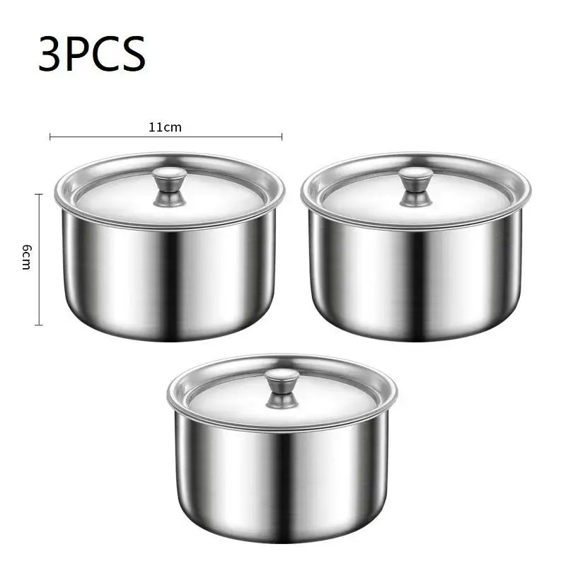1 3 Stainless Steel Steamed Egg Bowl Ramen Rice Fruit Salad Stew Qme 3PCS