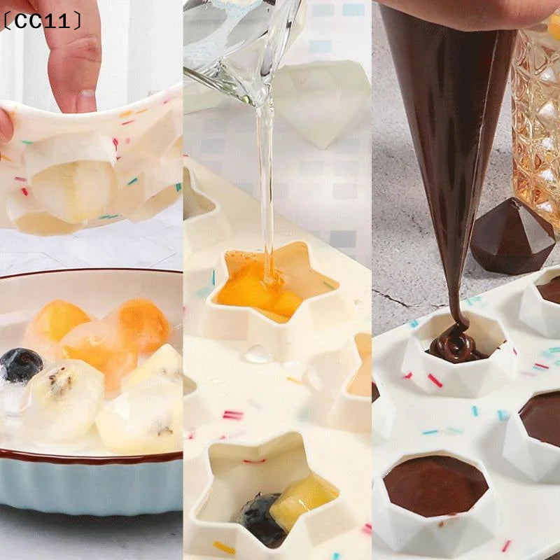 Mold Star Heart Shape Chocolate Candy Molds Silicone Trays Qme