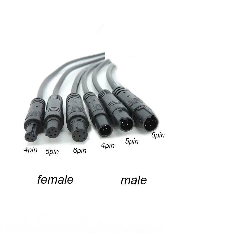 3pcs DIY 4pin core Car DVR Camera Extension Cable HD Monitor Vehicle Rear View/Back Up Camera Wire Male Female Plug Cord Qme