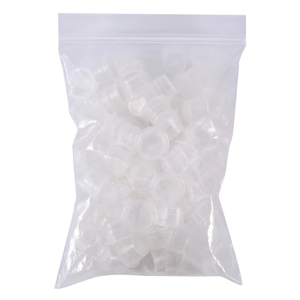 100pcs/Set Tattoo Ink Cup Pot Medium Large Plastic Microblading Pigment Accessories Tattoo Pigment Ink Cup Qme L