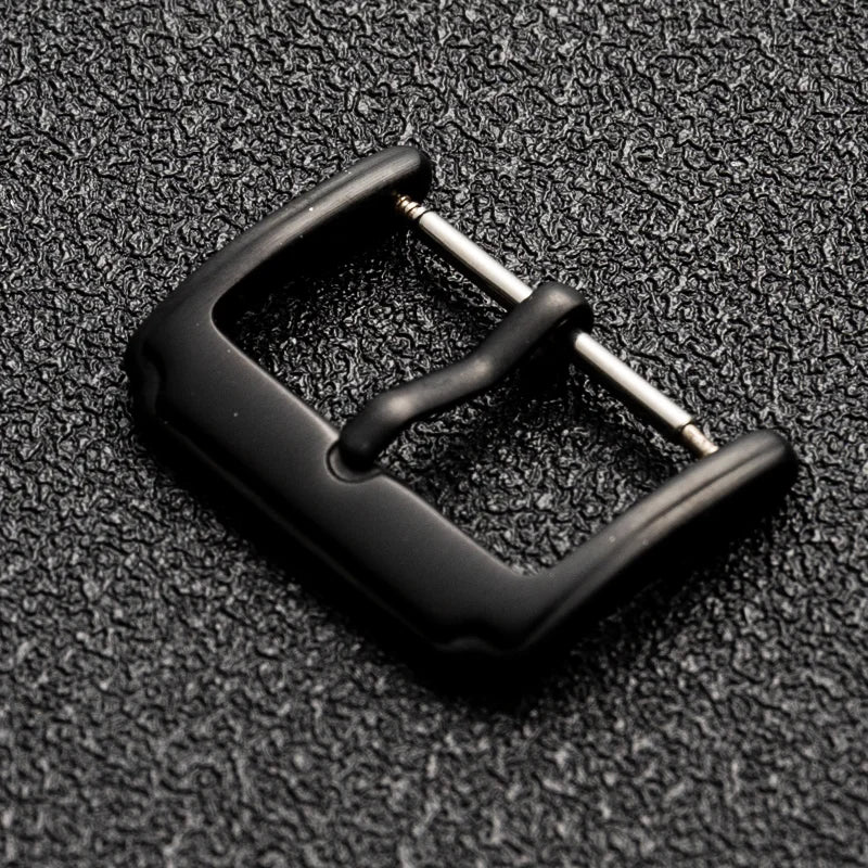 Metal Buckle 18mm 20mm Stainless Steel Watch Buckle Watch Clasp Accessories Replacement Buckle for Leather Watch Strap With Tool Qme Black 18mm