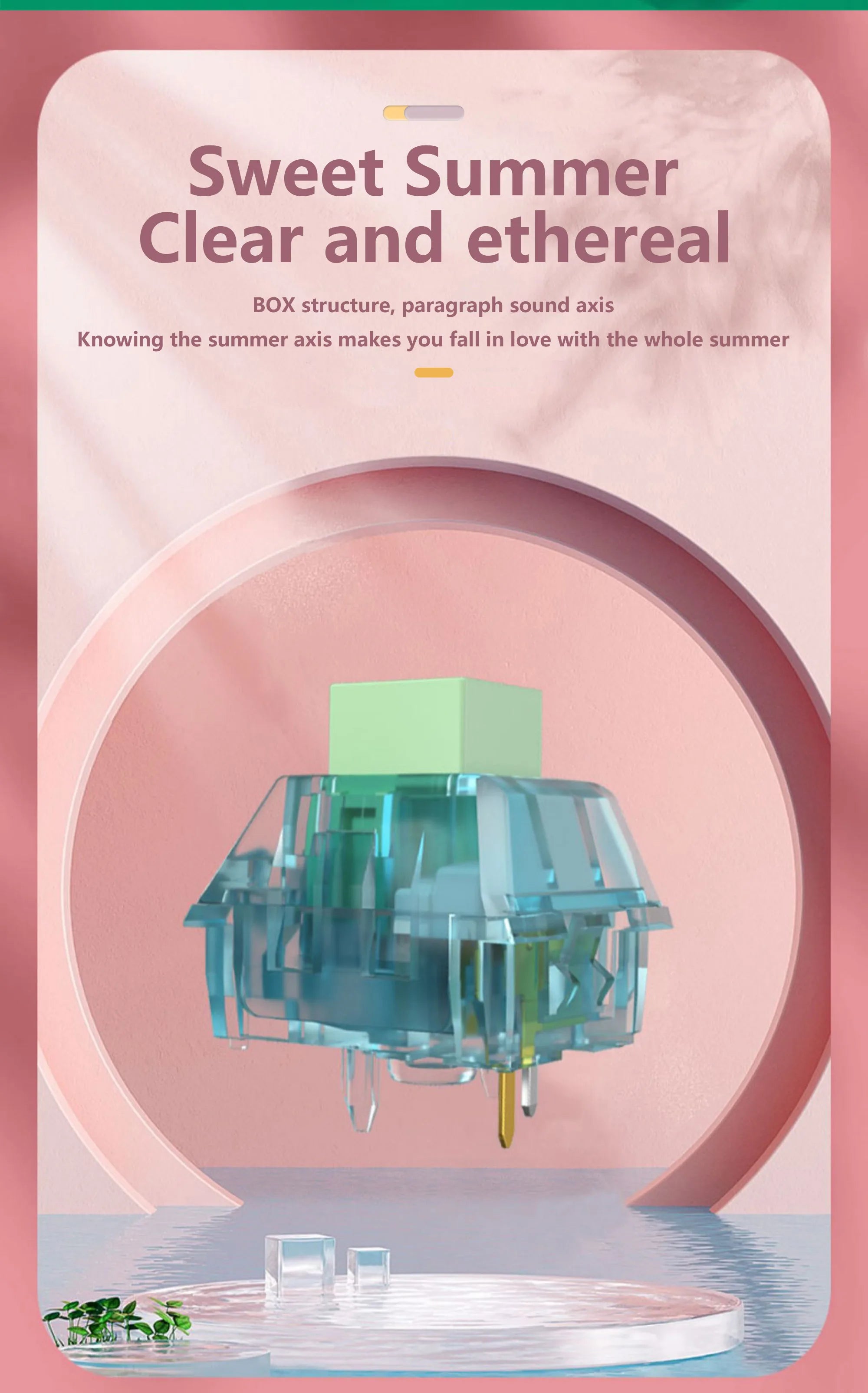 Kailh BOX Zhixia Switch Ethereal Sound Paragraph Class Cyan Switch Crisp Pre Lubricated Mechanical Keyboard Switch 5-Pin POM DIY Qme