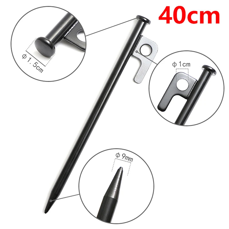 20 25 30 Tent Peg Metallic Ground Nail Cast Iron Stakes Outdoor Qme 40cm