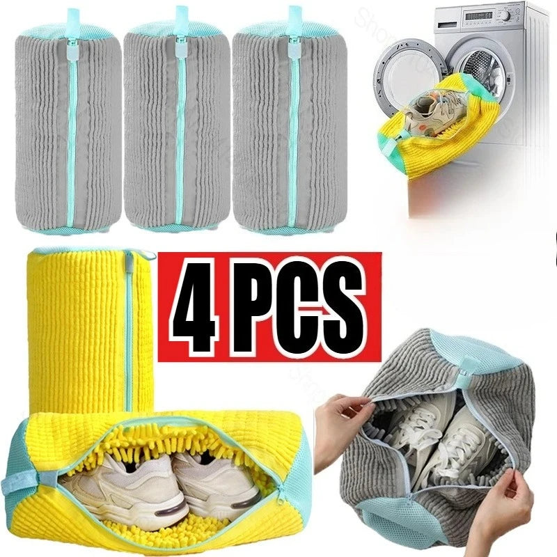 Laundry Bags Shoe Washing Machine Bag-with Zipper Laundry Bag with Rich Fluff Inside, Perfect for Sneakers and Casual Shoes Qme