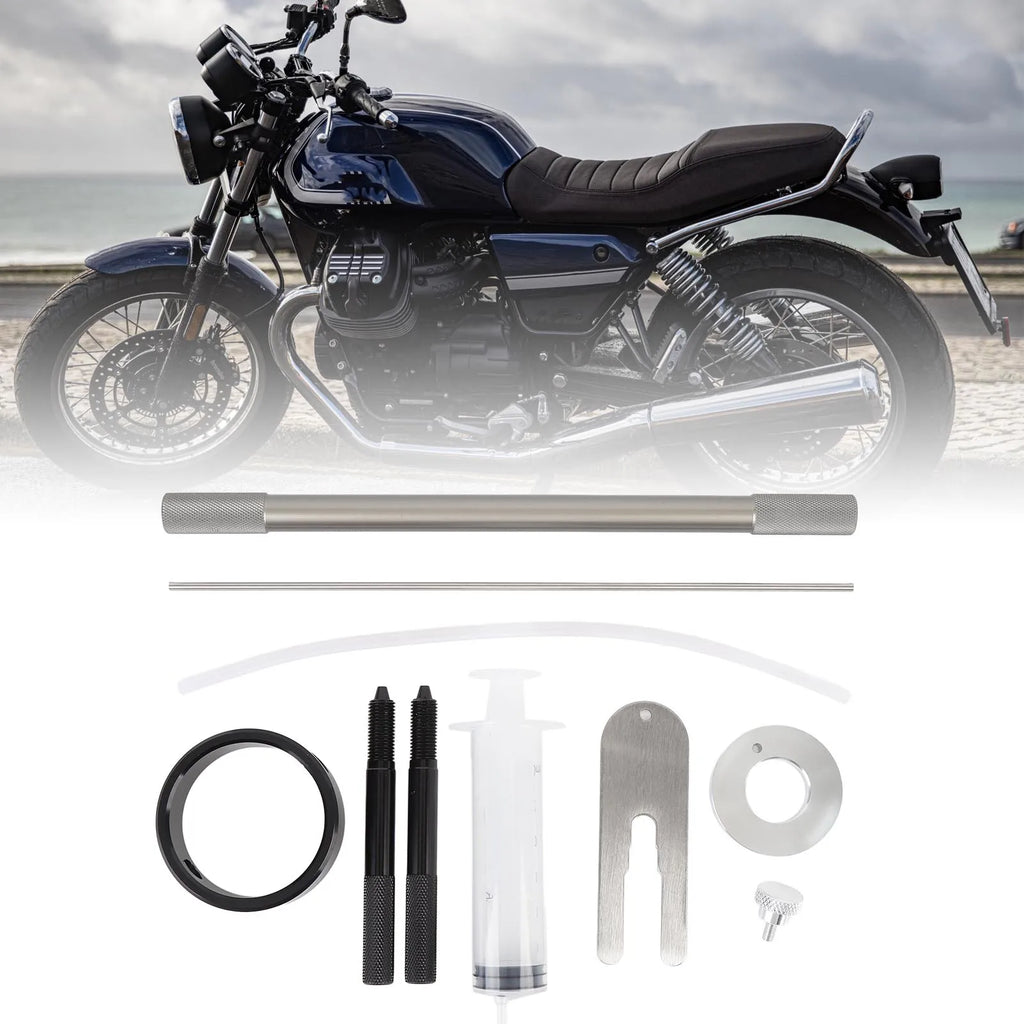 Motorcycle Fork Maintenance Tool Set Metal Fork Oil Level Tool for Most Regular Cartridge and Inverted Forks Qme