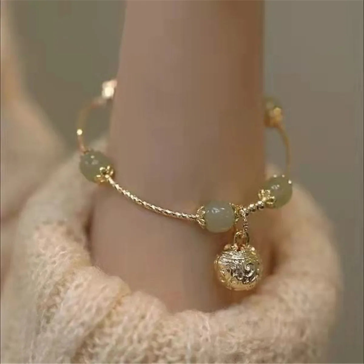 Fu Character Lucky Hetian Jade Hare Stars Antique Bracelet Creative Cute Female Temperamental Fashion Gifts Femme Qme 2