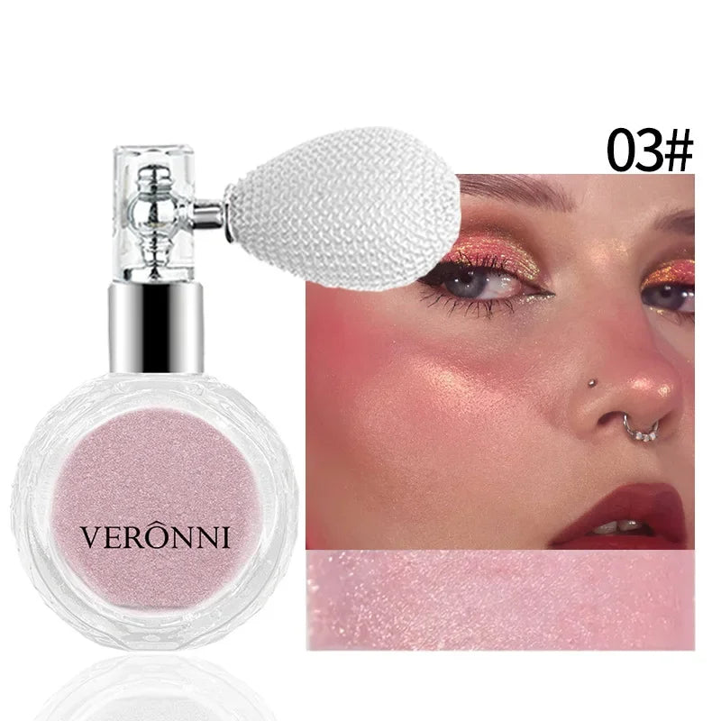 Airbag Shimmer Highlight Powder Spray Waterproof High Gloss Glitter Body Bronzer Highlight Contour Blush for Brightening Makeup Qme 03