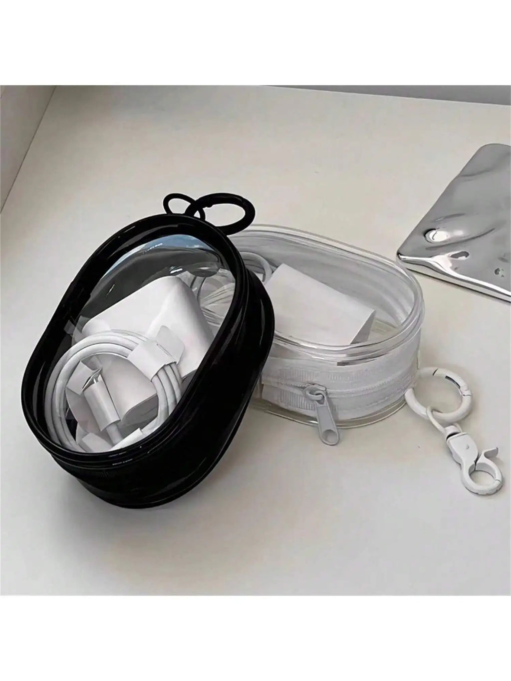 Transparent Data Cable Storage Bag Travel Outdoor Use Digital Qme