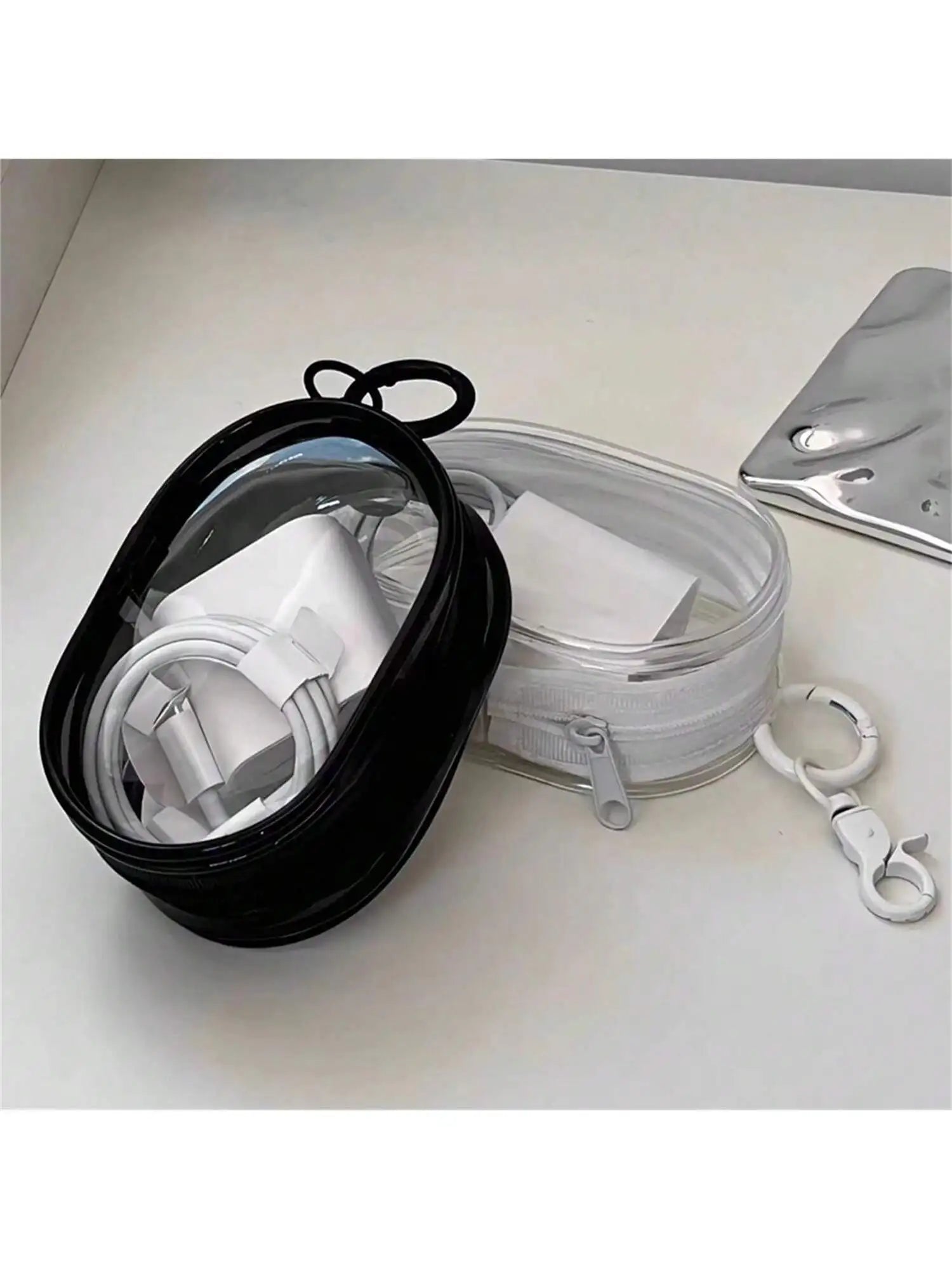 Transparent Data Cable Storage Bag Travel Outdoor Use Digital Qme