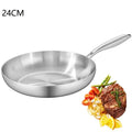 Frying Pan 410 Stainless Steel Uncoated Fry Induction Cooker Gas Qme 24CM