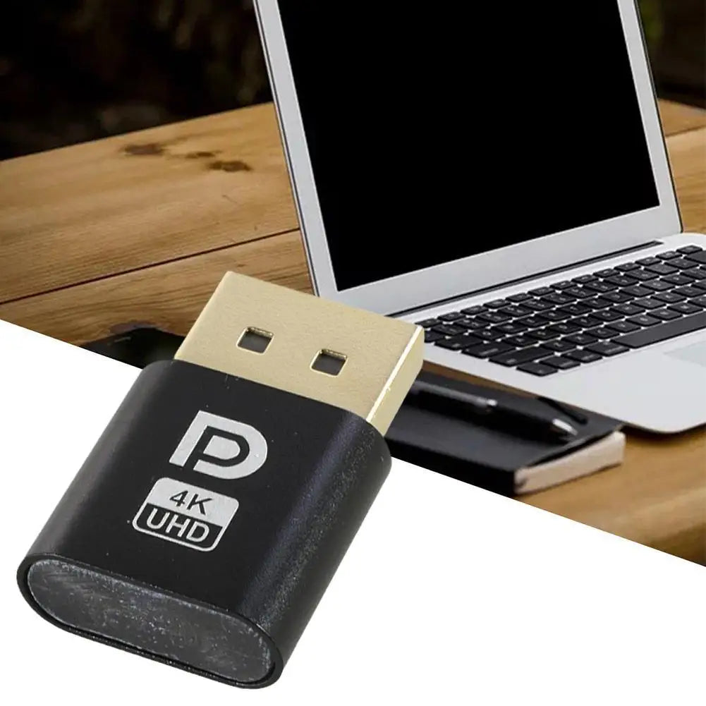 4K Displayport Dummy Plug - DP Virtual Display Adapter - EDID Headless Emulator - Ghost Plug for PC - Desktop Accessories Qme