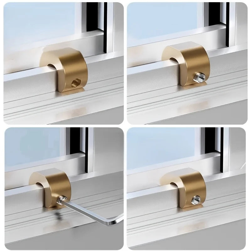 C-type window lock set, metal anti-theft door and window clips, metal safety locks for living room and bedroom windows Qme