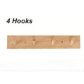 Natural Wood Wall Mounted Coat Rack, Multi-hook Hanger for Clothes & Bags Qme 4 Hooks