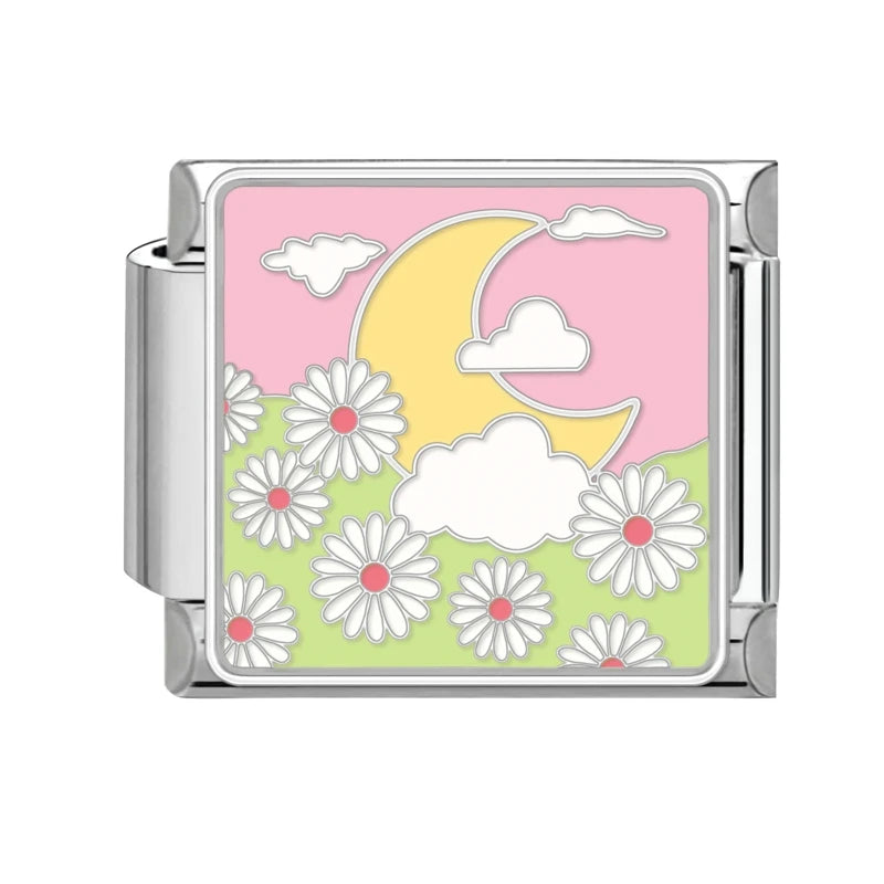 Y2K Colored Street View Flower Cute Cat Italian Charm Link Fit