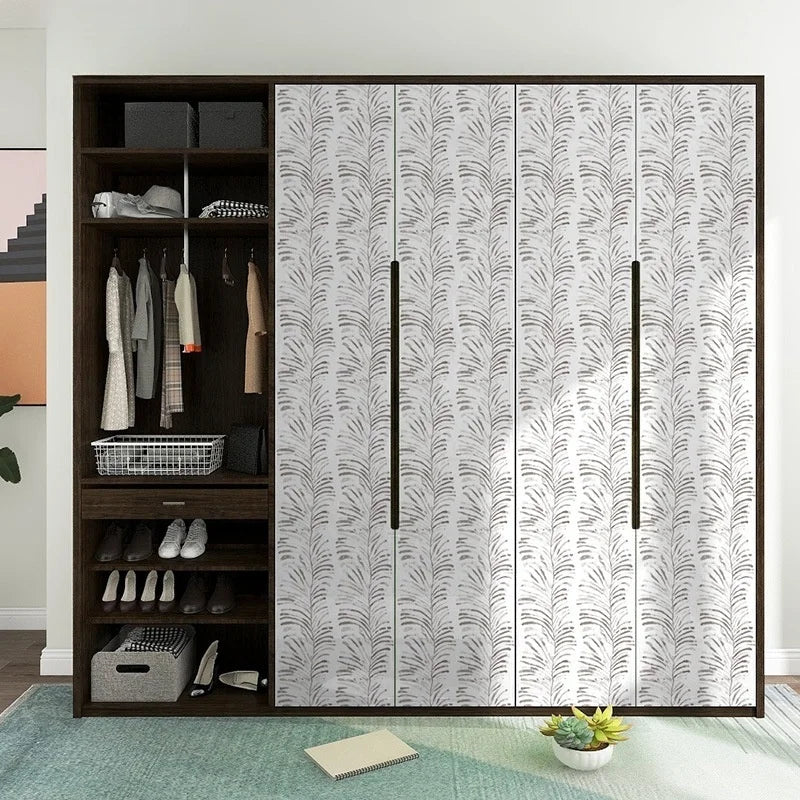 Green White Wallpaper Peel Stick Boho Contact Paper Cabinets Leaf Qme Yafei 6mx44cm
