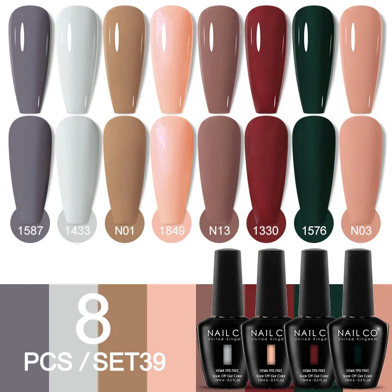 NAILCO Sparkly Rose Red Purple Gel Nail Polish Art Vernis Nails Qme NC-ZB-8H-ZH39