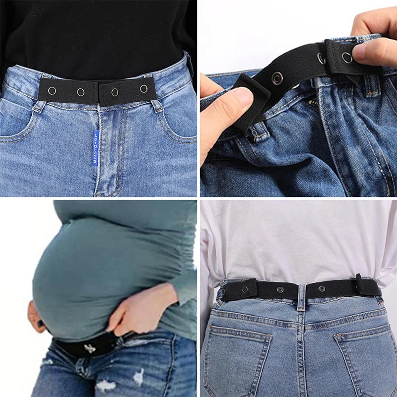 Belts Women Buckle-free Elastic Invisible Jeans Belt Without Buckle Qme