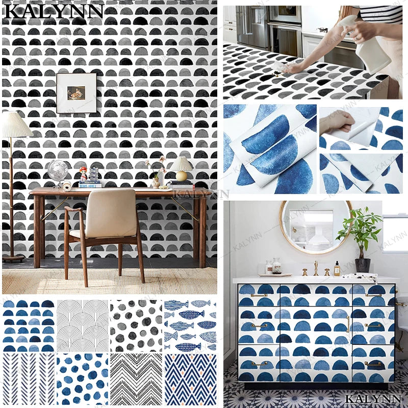 Geometric Aelf-wdhesive Wallpaper Peel Stick Wall Stickers Vinyl Qme