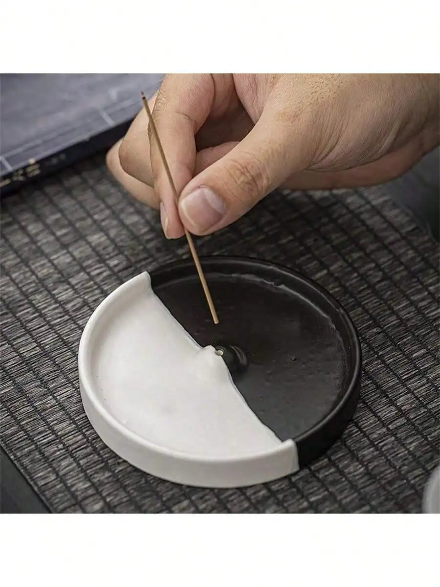 Incense Holder Modern Minimalist Wood Circular Burner Cone Stick Qme