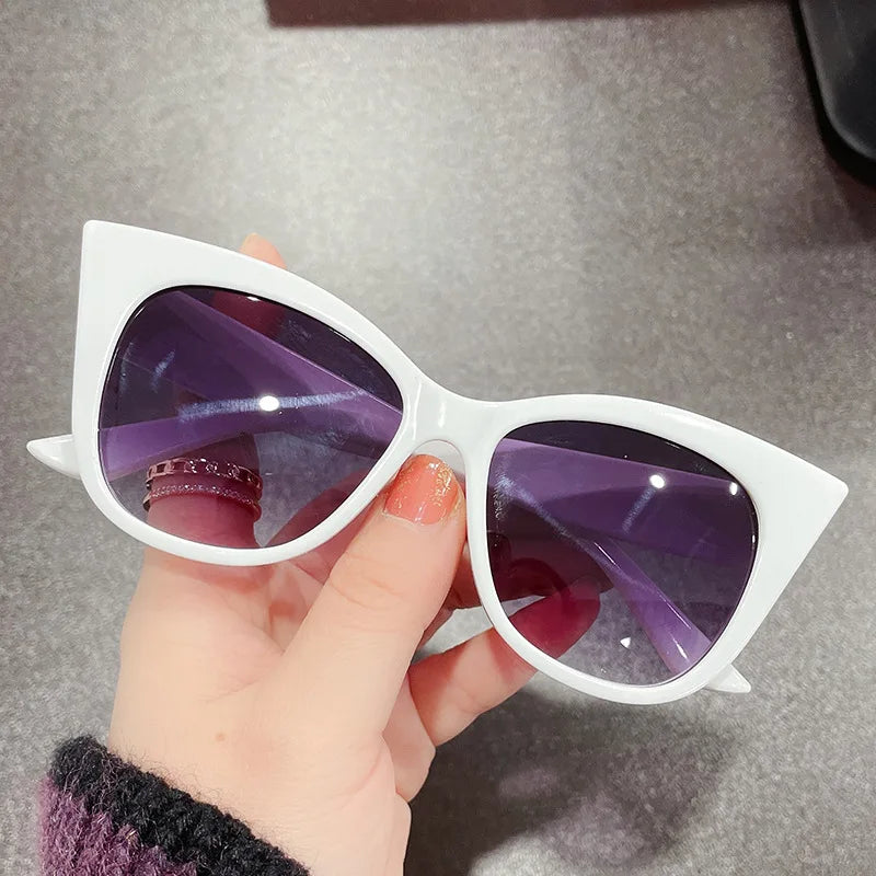 Cat Eye Fashion Sunglasses Woman Vintage Luxury Brand Designer Black Glasses Sun Glasses for Female UV400 Eyewear Shades Qme