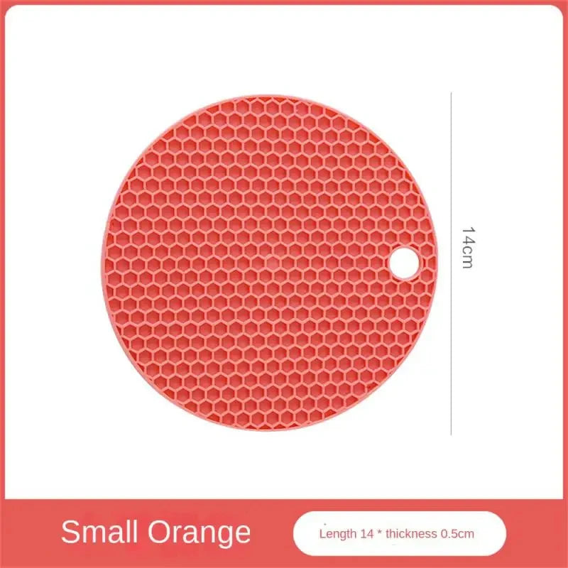 Multifunctional Kitchen Silicone Tableware Mat Hot Dishes Heat Resistant Pads Non Slip Pot Holders Kitchen Counter Accessories Qme Small Orange Currency
