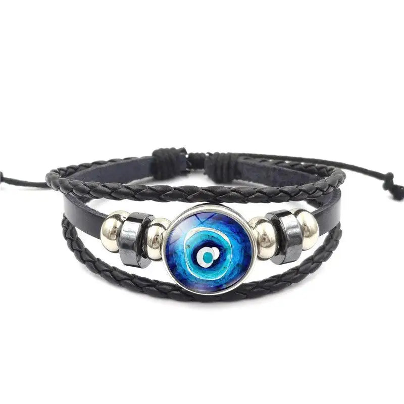 Handmade Woven Leather Multilayer Bracelet Bangles For Women Men Vintage Jewelry Gift Qme A2