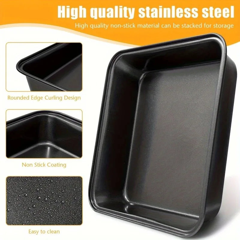 Carbon Steel Baking Pan Non-stick Cookie Cake Sheet Bread Pastries Qme