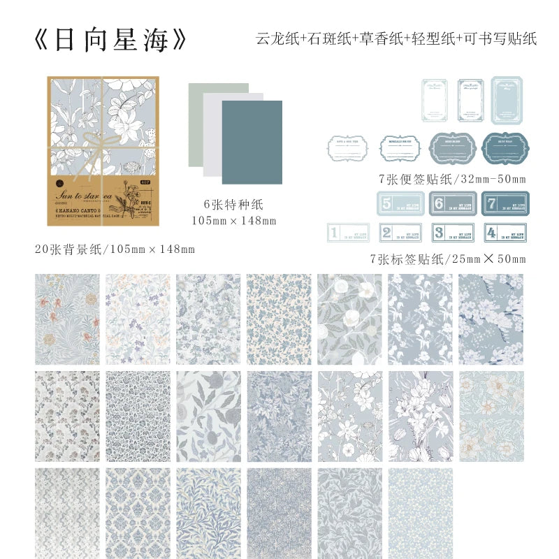 40pcs/pack Kawaii Scrapbooking Material Set Sticker Aesthetic DIY Scrapbooking Supplies Photo Album Decor Stationery Qme 6